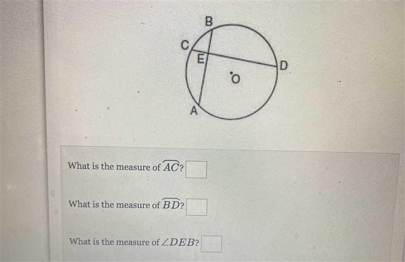 In the accompanying diagram of circle O, chords AB and CD intersect at E and AC:CB-example-1