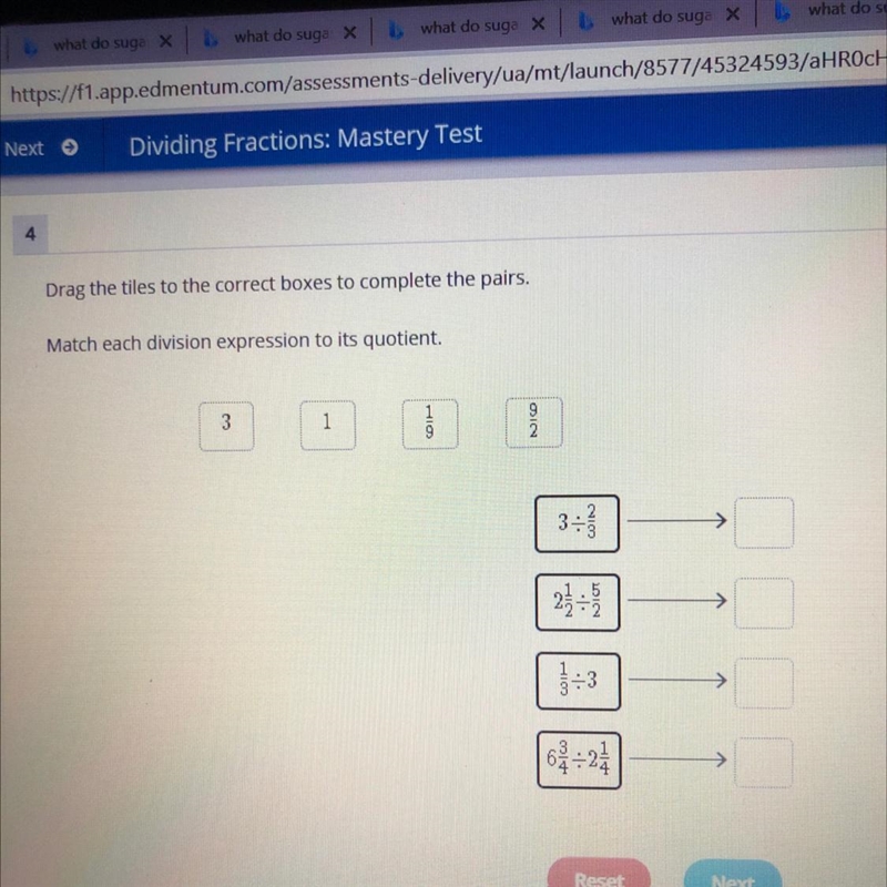 Match each division expression to its quotient-example-1