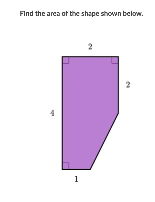 Find the area of the shape below-example-1