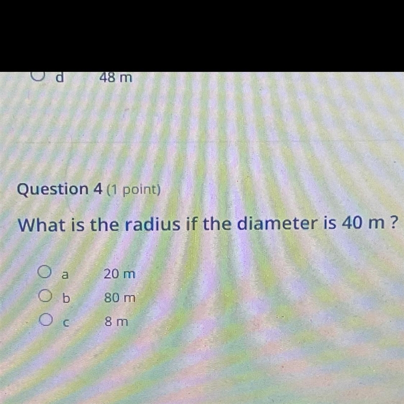 What is the radius if the diameter is 40 m? Also no files or alien talk please-example-1