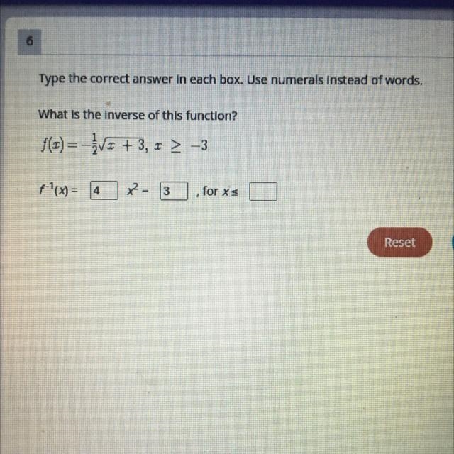 What is the inverse of this function? (Function in photo)-example-1