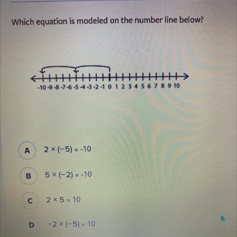 Which equation is modeled on the number line below?-example-1