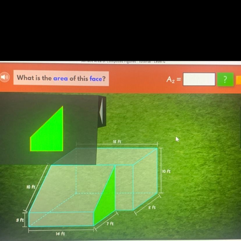 What is the area of this face? Iready, Surface Area of Composed Figures.-example-1