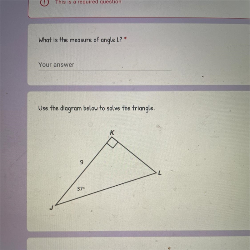 What is the measure of angle L? What is the length of JL? What is the length of KL-example-1