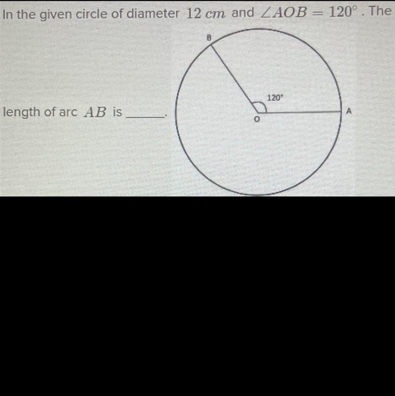 In the given diameter 12cm and-example-1