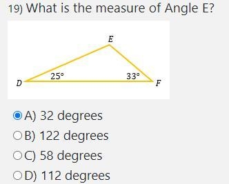 What is the measure of Angle E?-example-1