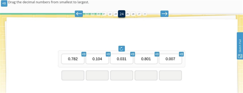 Drag the decimal numbers from smallest to largest.-example-1