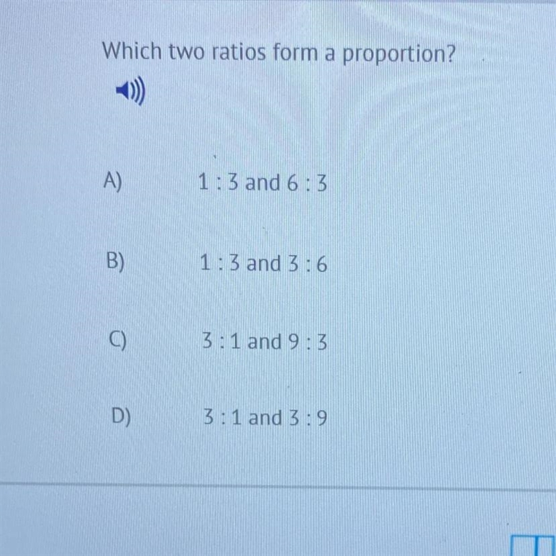 Which two ratios form a proportion?-example-1