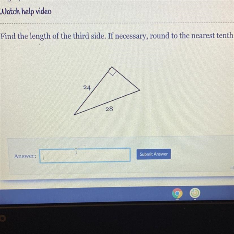 Find the length of the third side. If necessary, round to the nearest tenth. 24 28-example-1