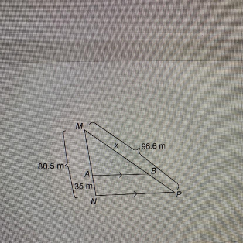 Theorems Involving Similarity What is the value of x? Enter as decimal.-example-1