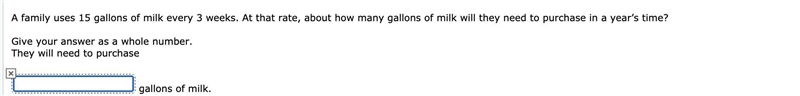 At that rate, about how many gallons of milk will they need to purchase in a year-example-1