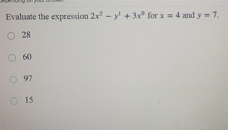 Evaluate the expression 2x2 - yl yl + 3xº for x = 4 and y = 7​-example-1