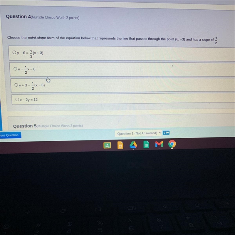 Choose the point slope form of the equation-example-1