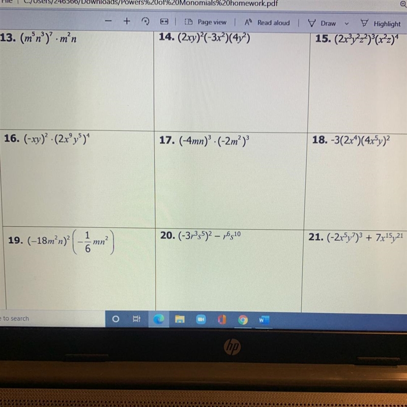 Simplify the following monomials.-example-1