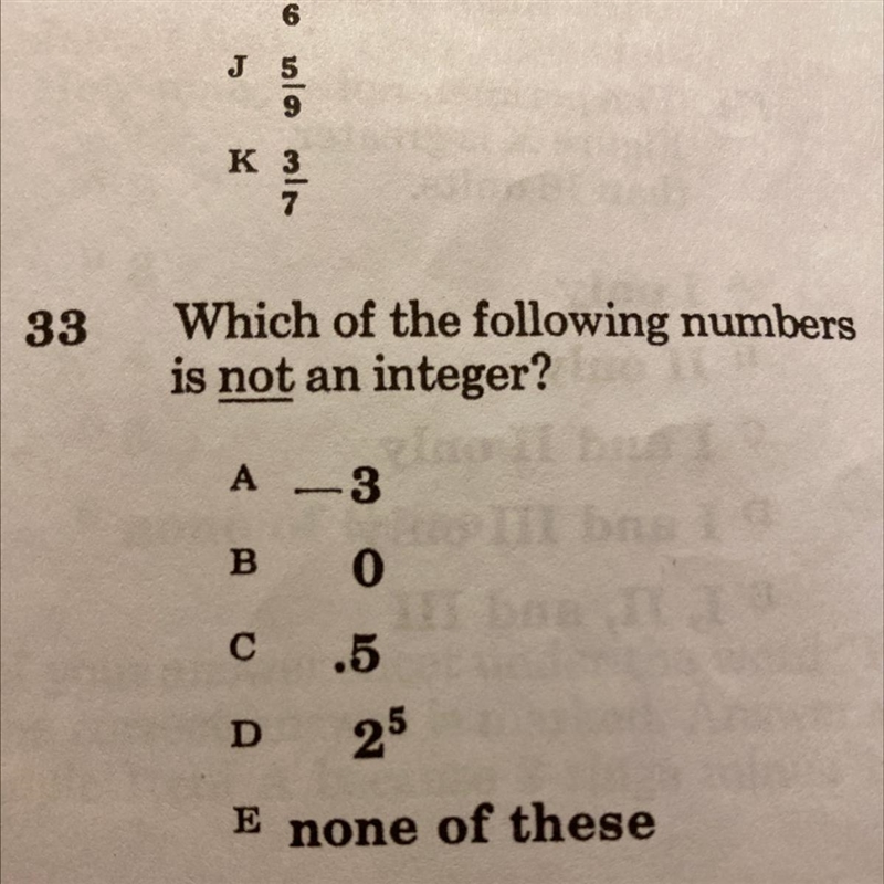 Which of the following is not an integer-example-1