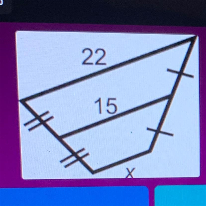 Pls help me ASAP - Find the value of x. 8 18.5 11 None of the above-example-1