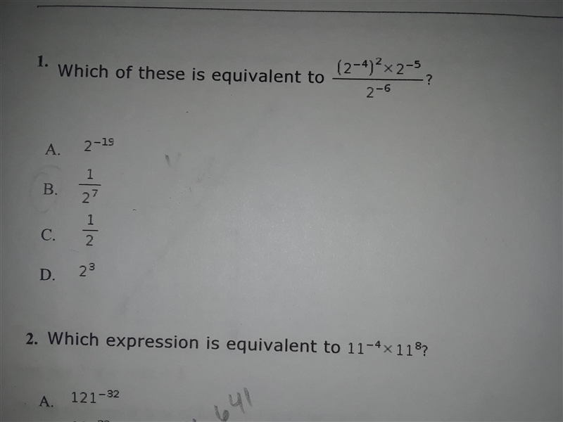 Which of these is equivalent to (2^-4) * 2^-5 / 2^6-example-1