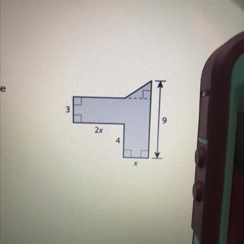 The figure has an area of 42 yd? Which equation can be used to find the value of x-example-1