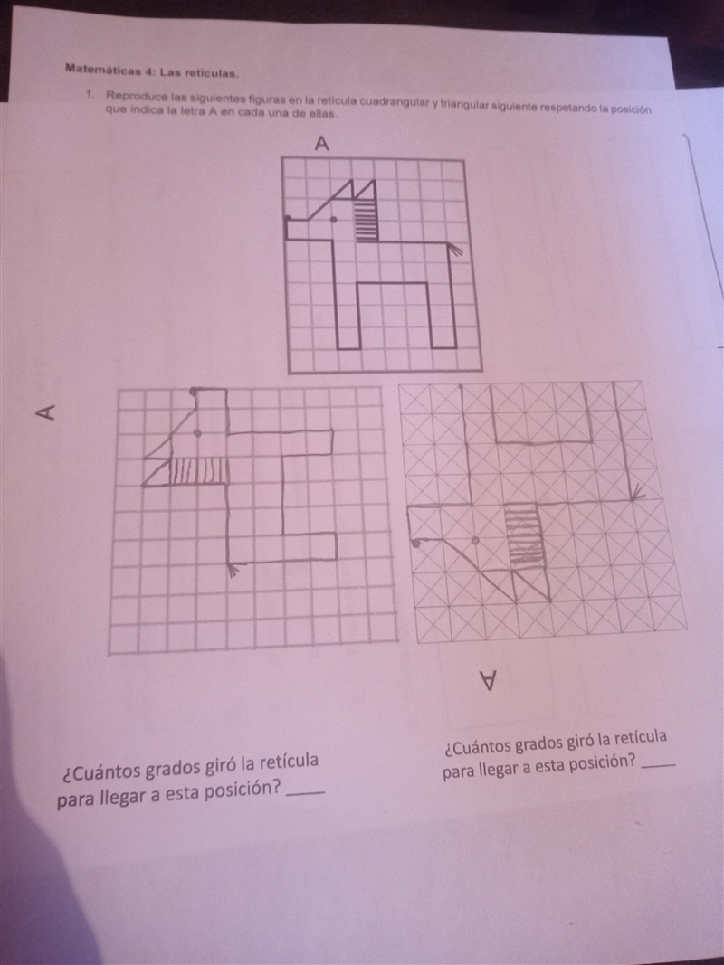 Cuántos grados giro cada figura ?-example-1