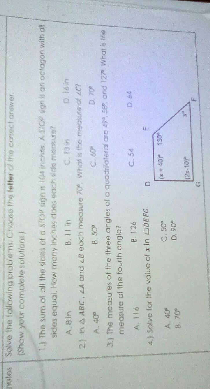 Solve the following problems. Choose the letter of the correct answer. (Show your-example-1