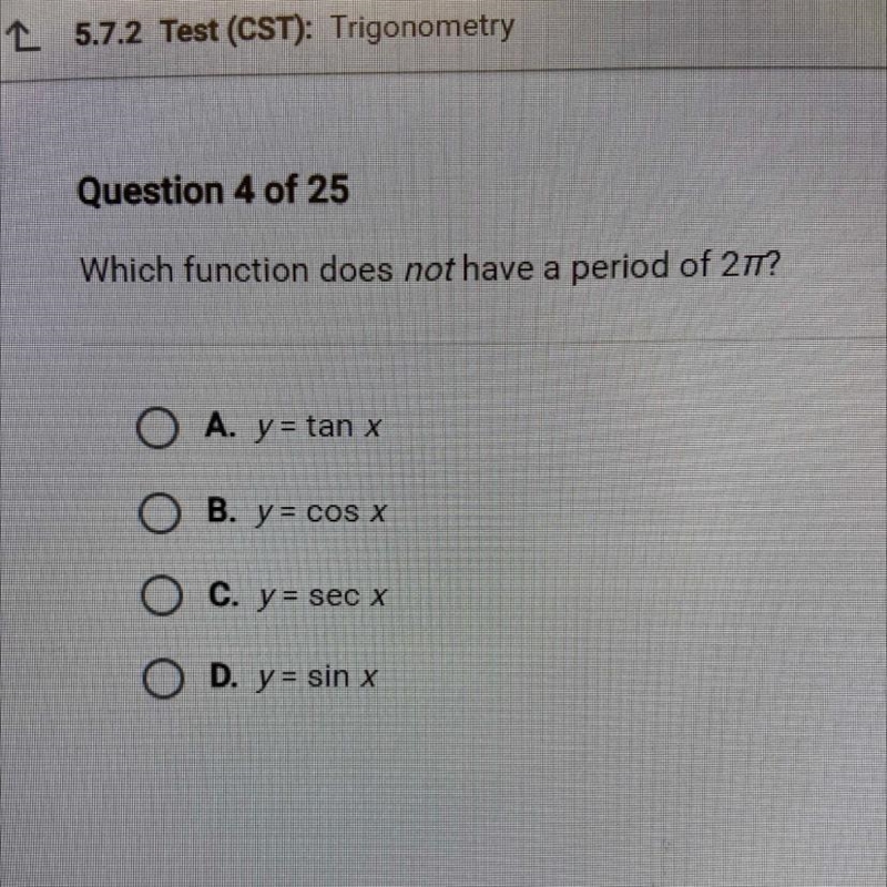 Which function does not have a period of 2T?-example-1