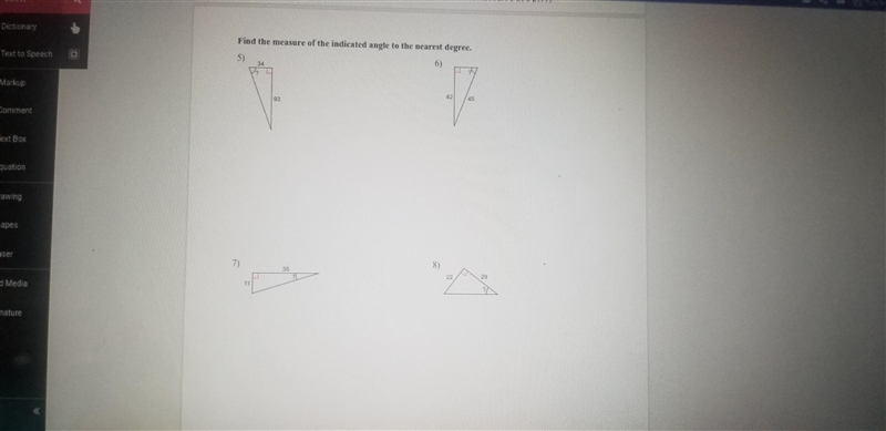 Find the measure of the indicated angle to the nearest degree please help!-example-1