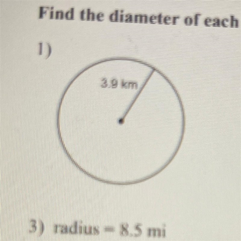 Find the diameter of each circle.-example-1