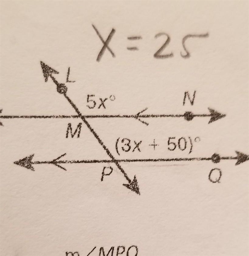 Solve for x of the given angle ​-example-1