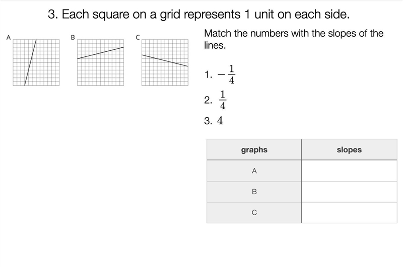 3. Each square on a grid represents 1 unit on each side. Match the numbers with the-example-1