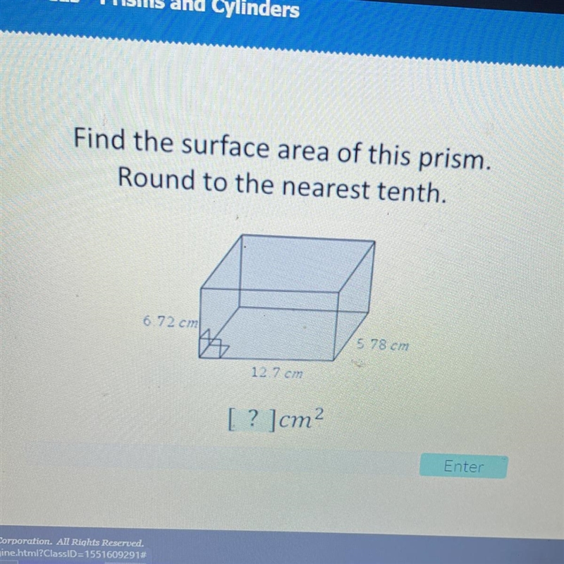 JS Find the surface area of this prism. Round to the nearest tenth. 6.72 cm 5.78 cm-example-1