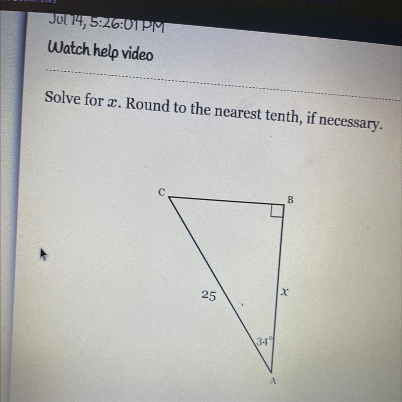 Solve for x Rount to the nearest tenth if necessary-example-1