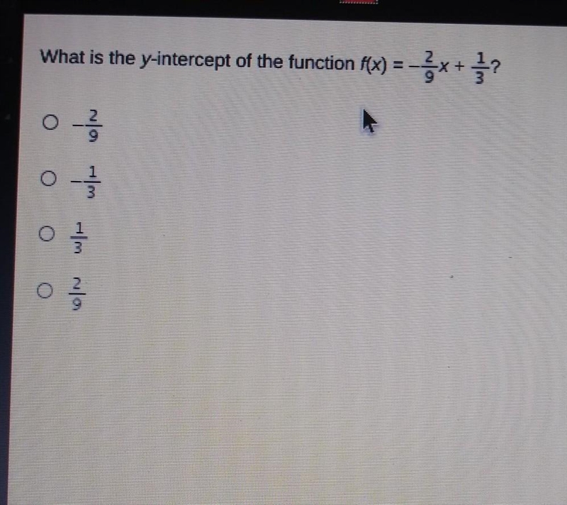 What is the y-intercept of the function f(x) = -x + ? 이름 를 0 3​-example-1