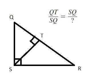 Why is the ? in the proportion below equal to QR? Explain why. A) SQ is the geometric-example-1