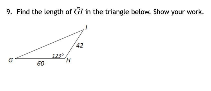 Find the length of GI in the triangle below. Please explain how you got the answer-example-1