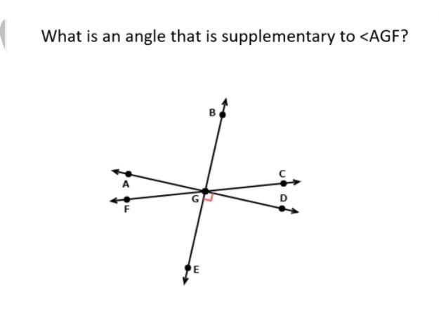 What is an angle that is supplementary to AGF?-example-1