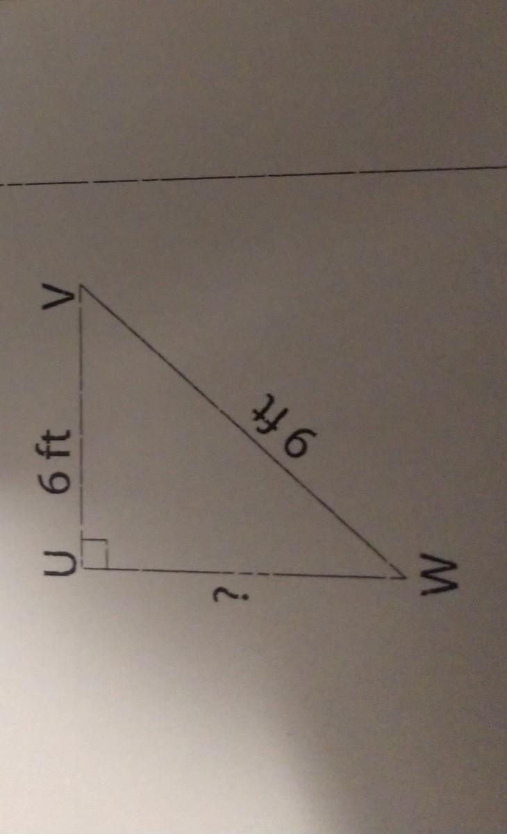 I'm solving for UW. And we're using pythagorean theorem.​-example-1