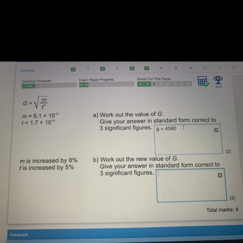 A) work out the value of g. Give your answer in standard form correct to three significant-example-1