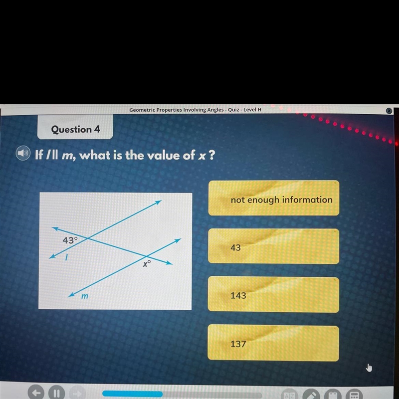 If /Il m, what is the value of x?-example-1