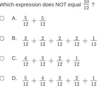 Which expression does NOT equal to 10 _ 12-example-1