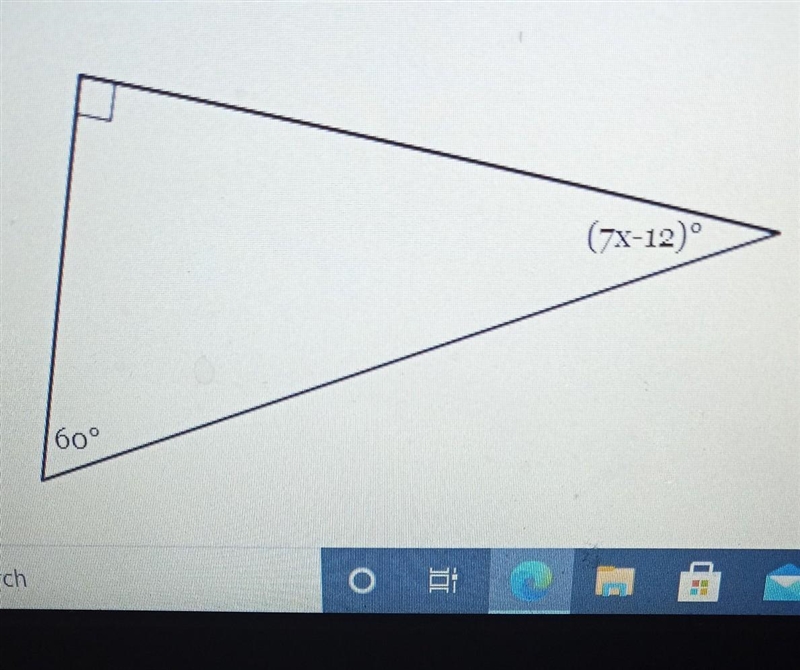 The measures of the angles of a triangle are shown in the figure below. Solve for-example-1