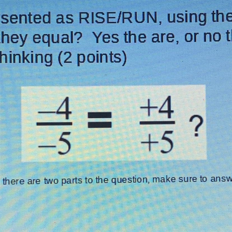 Are these slopes equal? Explain if they are or if there not.-example-1