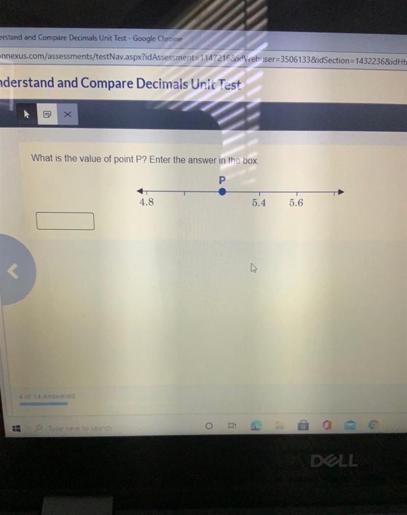 < What is the value of point P? Enter the answer in the box P 4.8 5.4 5.6-example-1