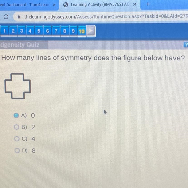 How many lines of symmetry does the figure below have?-example-1