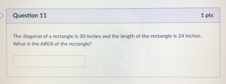 The diagonal of a rectangle is 30 inches and the length of the rectangle is 24 inches-example-1