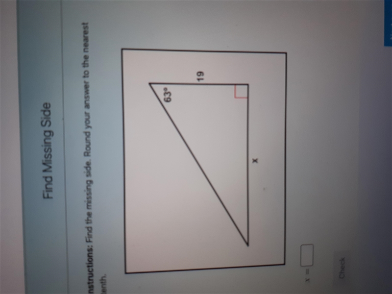 Find the missing side. Round your answer to the nearest tenth-example-1