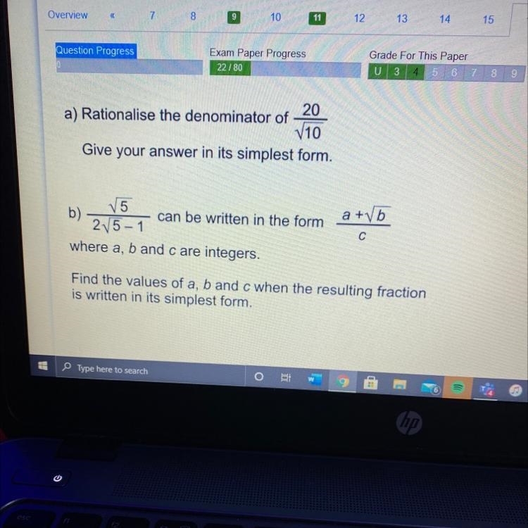 A) Rationalise the denominator of a,b,c-example-1