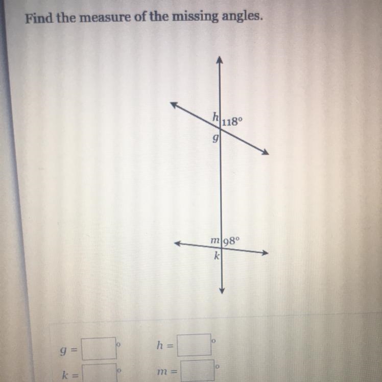 Find the measure of the missing angles-example-1