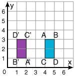 What transformation is shown below? (Look carefully at the vertices.) rotation translation-example-1