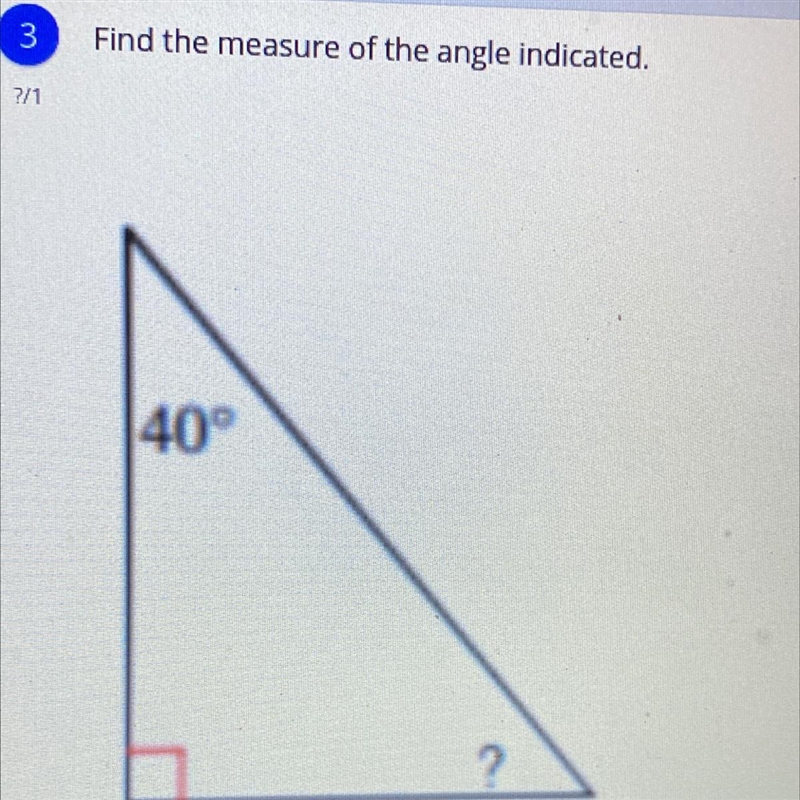 Find the measure of the angle indicated-example-1