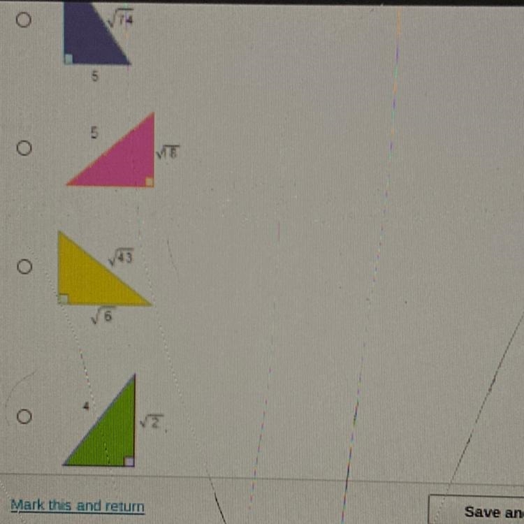 Which triangle's unknown side length measures 7 units?-example-1